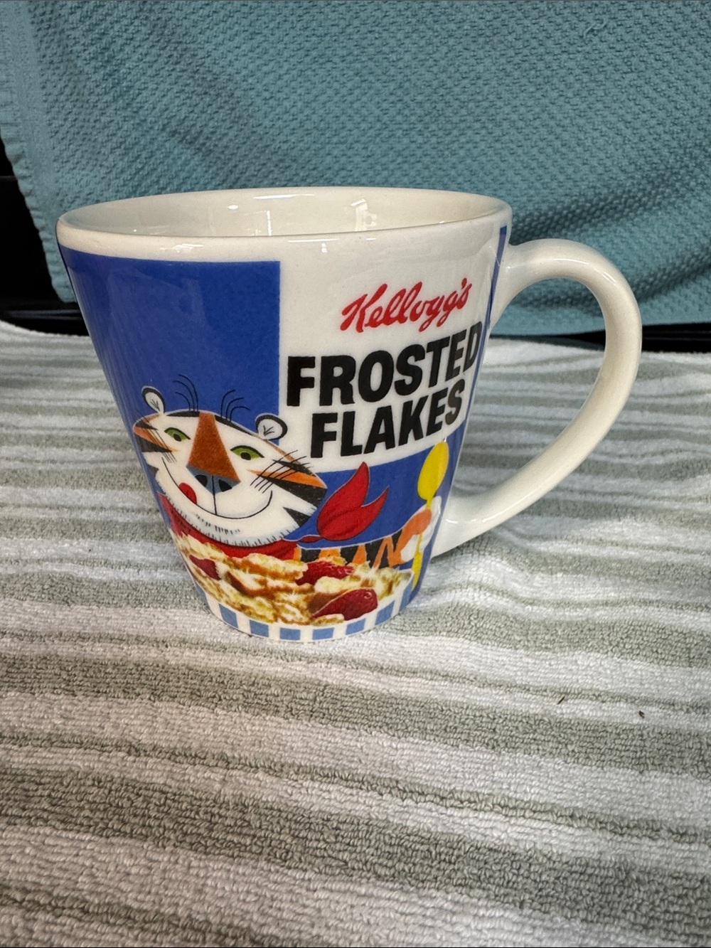 Vintage Frosted Flakes Blue Ceramic Mug